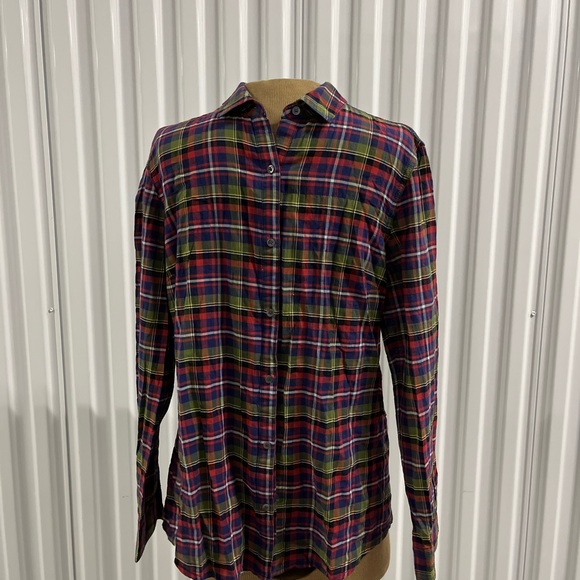 J. McLaughlin Plaid Print Button Down - Picture 1 of 4